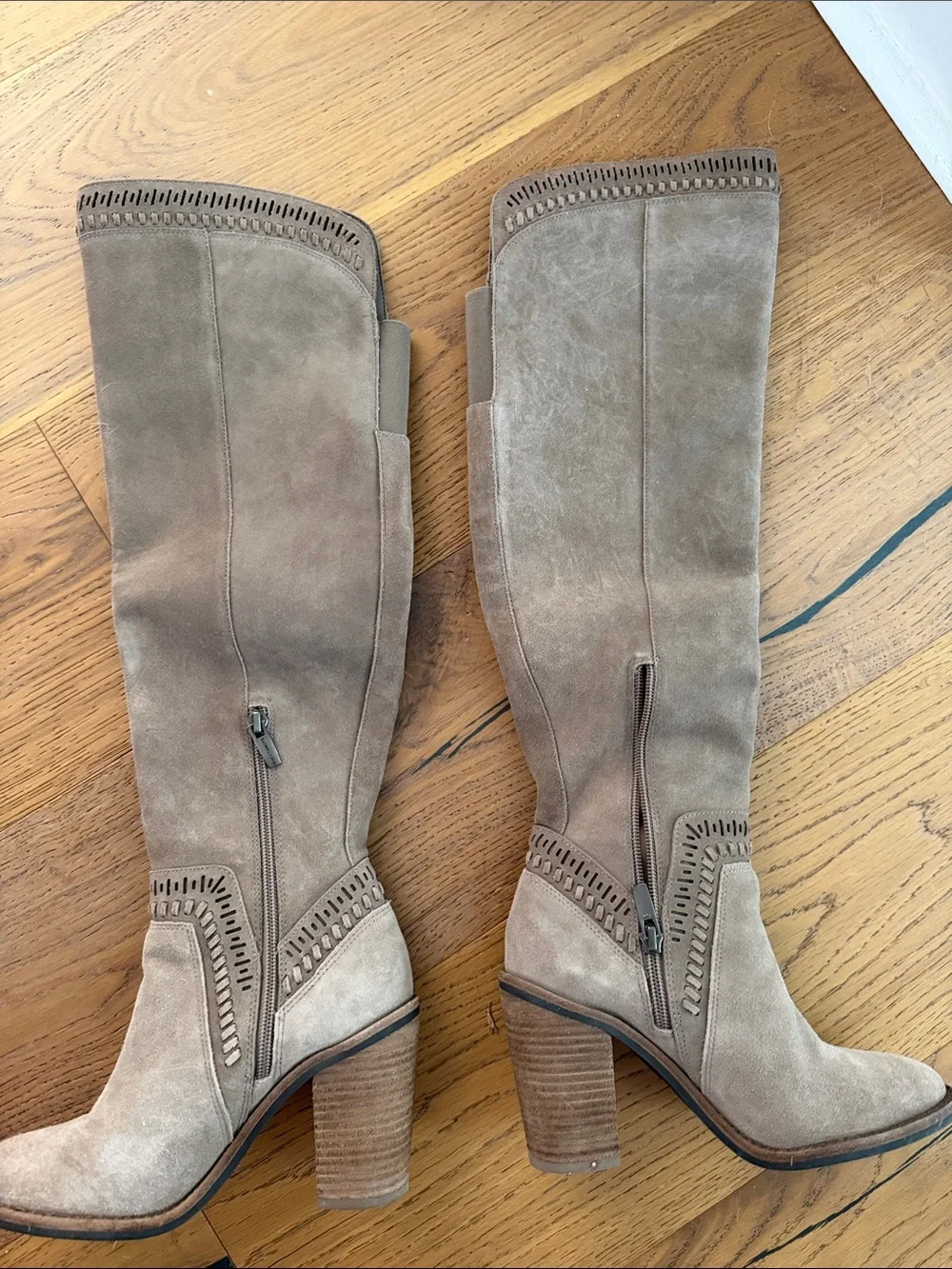 Vince Camuto Taupe Suede Over-the-Knee Boots